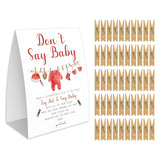Don'T Say Baby Game, Christmas Baby Shower Game,Winter Baby Shower, 50 Wooden Clothespins And One Sign, Christmas Baby Shower Decorations, Christmas Gender Reveal-Dsbb07
