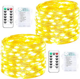 2 Pack 140FT 400 LED Battery Operated Fairy String Lights with Remote & Timer