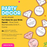 Big Dot of Happiness - Drink If Game - Bride Squad - Rose Gold Bridal Shower or Bachelorette Party Game - 24 Count