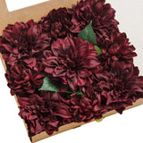 Artificial Flowers 9Pcs Silk Dahlia 5.5"/4.5" Fake Flowers For Diy Wedding Craft Bouquets Centerpieces Arrangements Party Baby Shower Home Decorations (Burgundy)