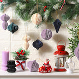 24 Pcs Christmas Paper Honeycomb Ornaments 3D Christmas Party Decorations Hanging Ornaments For Xmas Tree Hanging Centerpieces Paper Ball For Garland Xmas New Year Party Holiday Decor Home