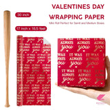 Valentines Day Wrapping Paper Roll - Mini Roll - 17 Inch X 16.5 Feet - Red Wrapping Paper With Gold Foil It Was Always You For Valentine'S Day, Anniversary, Birthday, Wedding