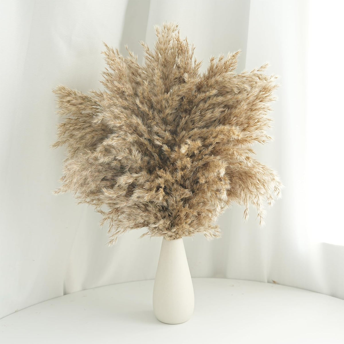 17Inch Natural Dried Pampas Grass 30 Stems - Boho Home Decor For Table Centerpieces, Wedding, Floral Arrangements(Natural)