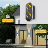 8 Pack Solar Fence Lights Up Down 3 Mode IP65 Waterproof Outdoor Wall Lights
