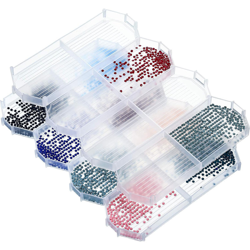 8 Pieces Plastic Diamond Sorting Trays Bead Sorting Trays Diamond Rhinestone P