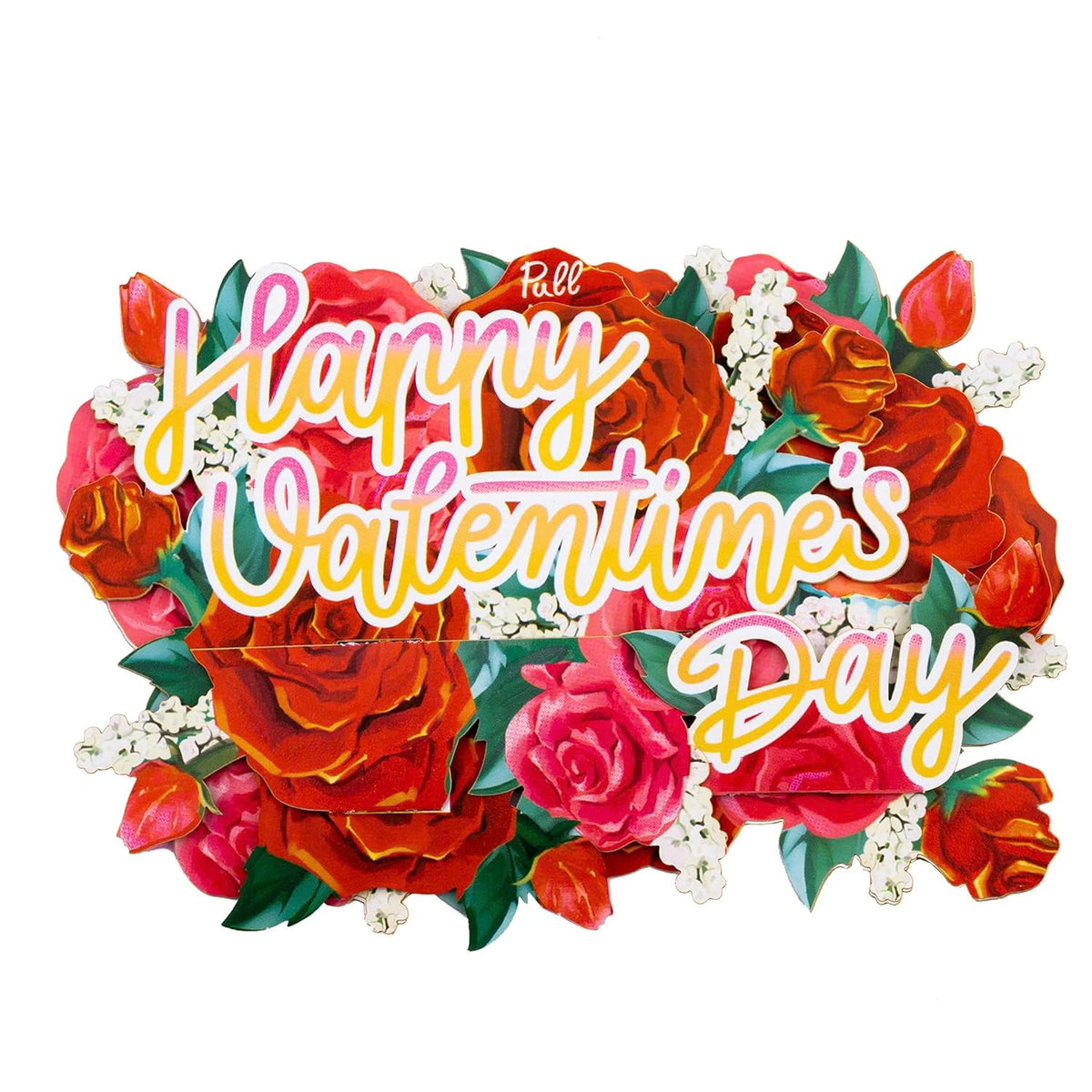 Everlasting Valentine Rose Pop Up Card, 7.5 Inches Flower 3D Greeting Card, “Happy Valentine'S Day” Message, Floral Romantic Anniversary Card For Her, Wife, Includes Envelope & Message Note