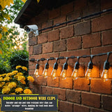 Hooks For Outdoor String Lights Clips, Christmas Light Clips Weatherproof, Lights Hanger Hooks For Hanging Christmas Light, Fairy Light, Cable, Holiday Decor - Black, 30 Pack
