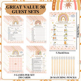 321 Pcs Rainbow Baby Shower Decorations A Little Ray Of Sunshine Is Almost Here Baby Shower Party Bingo Games Don'T Say The Word For Boho Theme Birthday Rainbow Gender Reveal Party Supplies