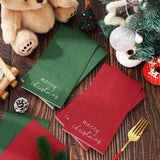 Christmas Guest Napkins Red Green Merry Christmas Paper Napkins Disposable Xmas Guest Hand Napkin Towel For Winter Holiday Party Supplies Bathroom Table Decor,80Pcs