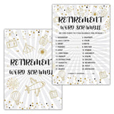 Retirement Party Games, Word Scramble Co-Worker Retirement Party Game Card, Gold Foil Retirement Party Ideas Activities Supplies Decorations(30 Game Cards & 1 Answer Card) - A07