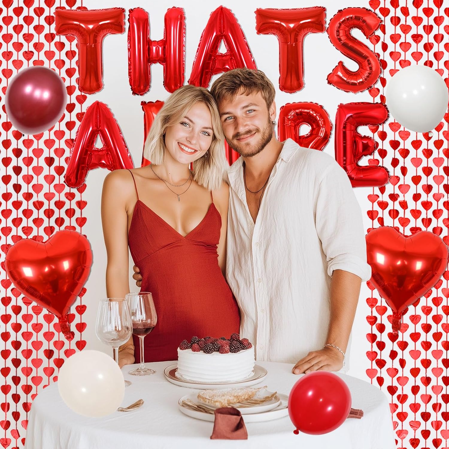 That'S Amore Bridal Shower Decorations Red That'S Amore Foil Balloons Heart-Shaped Fringe Curtain And Balloon Garland Arch Kit For Italian Theme Bridal Shower Bachelorette Party Wedding Supplies