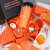 Gifts For Women Unique Spa Gifts Basket Set Birthday, Mothers Day, Valentines Day Christmas Gifts For Mom, Sister, Her, Girlfriend, Wife Bright Orange Gift Box…