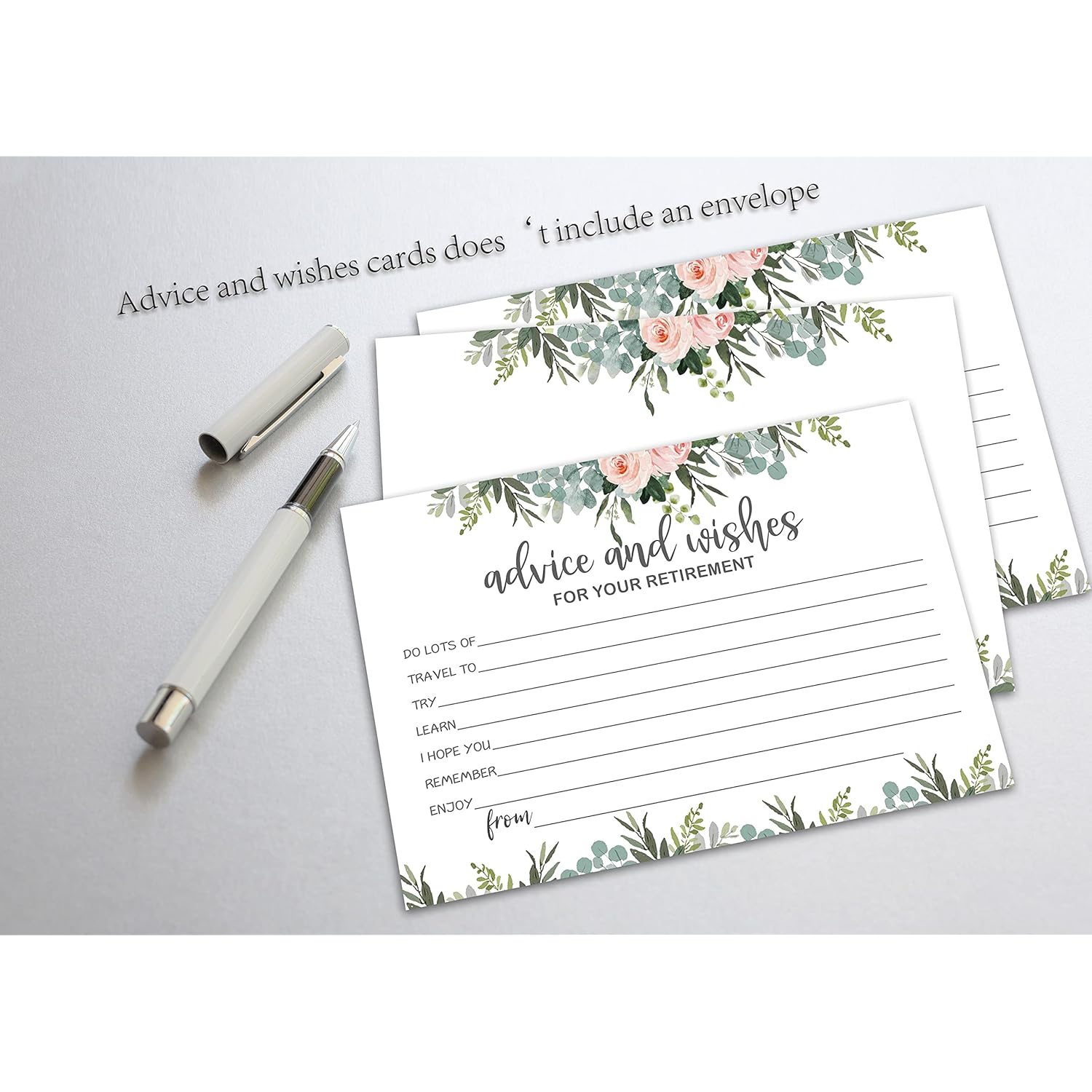 Greenery Floral Advice And Wishes Cards For Happy Retirement, Well Wishes, Memories For Woman Man, Fun Retirement Party Idea, Game, Activity,Decorations Party Supply?25 Cards (Bb002-Jyk 007)