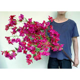 Artificial Flowers Silk Bougainvillea Branches Faux Artificial Bougainvillea Floral Stems Long Plant Branches 45" For Wedding Centerpieces, Table Runner, Home Decoration (Fushia Mixed - Pack Of 4Pcs)