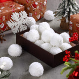 20 Pcs Christmas Yarn Pom Poms Balls For Diy Handmade Crafts Fuzzy Pompoms For Christmas Diy Hats Thanksgiving Party Holiday Hanging Home Decorations (White, 2 Inch)