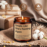 Painting Candle - Painter Gifts, Gifts For Artists, Painters Women, Painting Lovers - Funny Appreciation, Valentines, Birthday Presents For Art Teachers Women, Watercolor Artists, Art Lovers