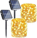 2 Pack Solar Fairy Lights Outdoor 80FT 240 LED Warm White String Lights Waterproof with 8 Lighting Modes for Patio Garden Fence Holiday Decor