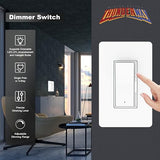 Digital LED Dimmer Light Switch Single Pole 3 Way 300W LED CFL 700W Incandescent White Wall Plate