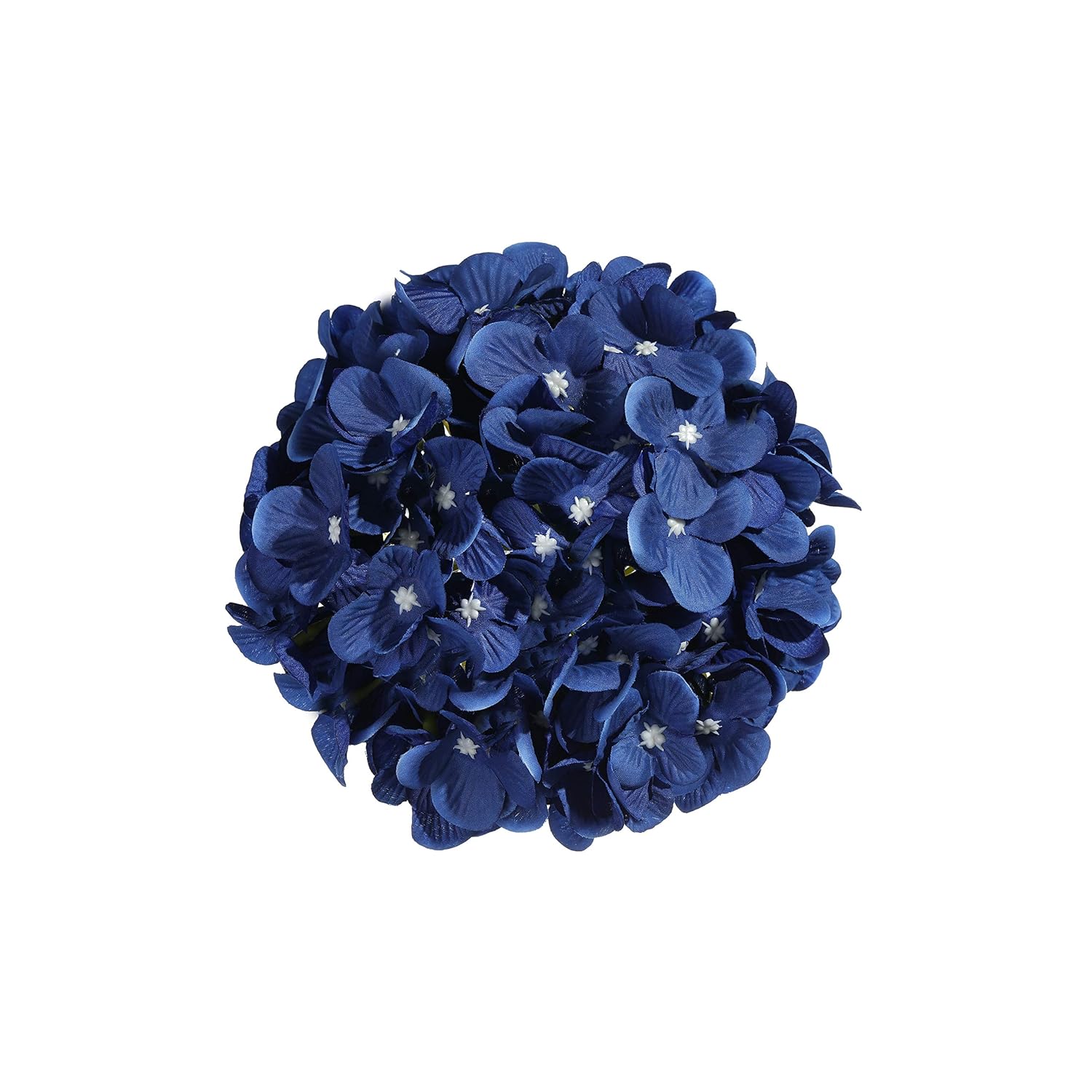 10Pcs Silk Hydrangea Heads With Stems Artificial Flowers For Wedding Party Home Decor (Royal Blue)