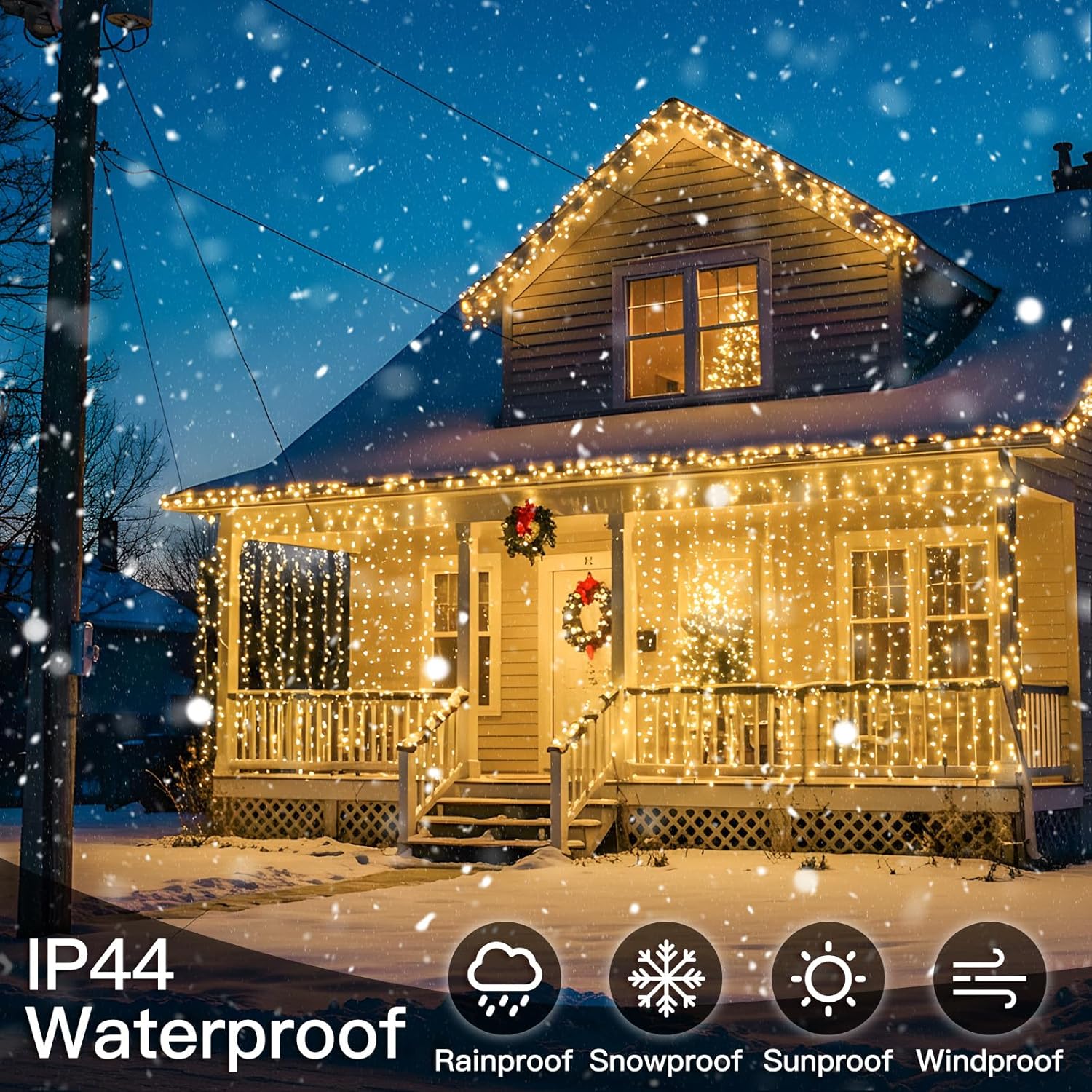 Curtain Lights For Bedroom, 300 Led 9.8X9.8Ft Hanging String Lights Outdoor, Fairy Curtain Lights Indoor For Christmas,