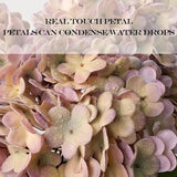 4Pcs Purple Vintage Boho Faux Hydrangea Flowers, 21" Real Touch Fall Artificial Hydrangea,Fake Silk Flowers For Dinning Tables Party Outdoor Home Cemetery Kitchen Wedding Bouquet Halloween