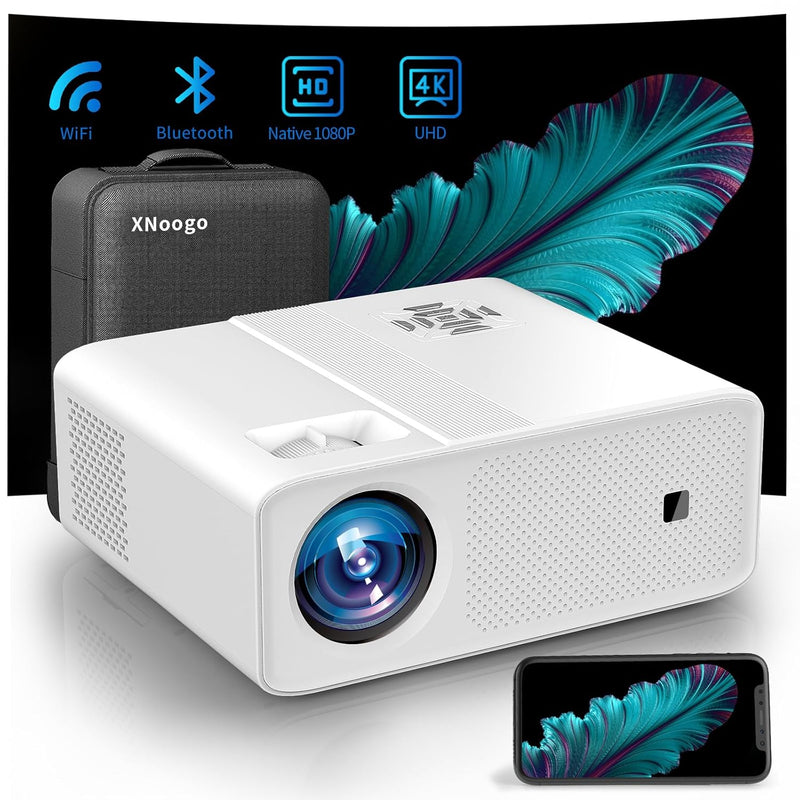 Projector With Wifi And Bluetooth, Native 1080P, 4K Supported, 900 Ansi Projec