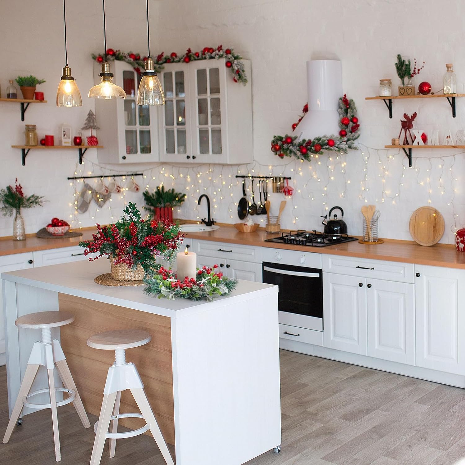 6 Pcs Natural Starfish Mini Christmas Candle Ring Wreaths Sea Star Fish Artificial Small Pillar Holder Wreaths For Cabinet Window Home Chair Front Door Farmhouse Wall Porch Beach Decoration