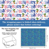 Reversible Hawaiian Happy Birthday Wrapping Paper - 8 Sheets | Tropical Plant & Floral Pattern Gift Wrap Paper For Kids’ Birthdays, Baby Showers, Holiday & Aloha-Themed Greetings 19.7" X 27.6"