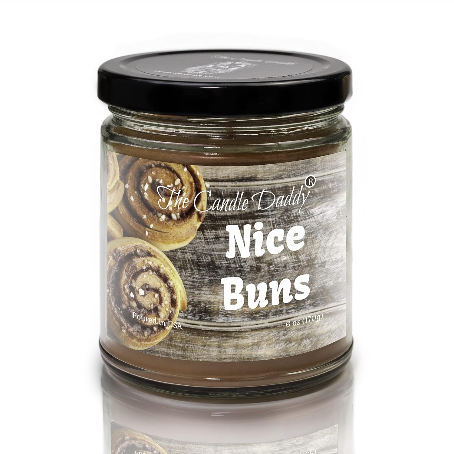 Nice Buns - Sticky Cinnamon Buns Scented - Funny 6 Oz Jar Candle - 40 Hour Burn Time