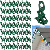 Large C7 C9 Christmas Lights Spring Clips, 100 Pack Universal Gutter Roof Clips 180° Adjustable For Christmas Lights Outdoor, Quick Light Hooks Hangers For Holiday Shingle Fence Gates