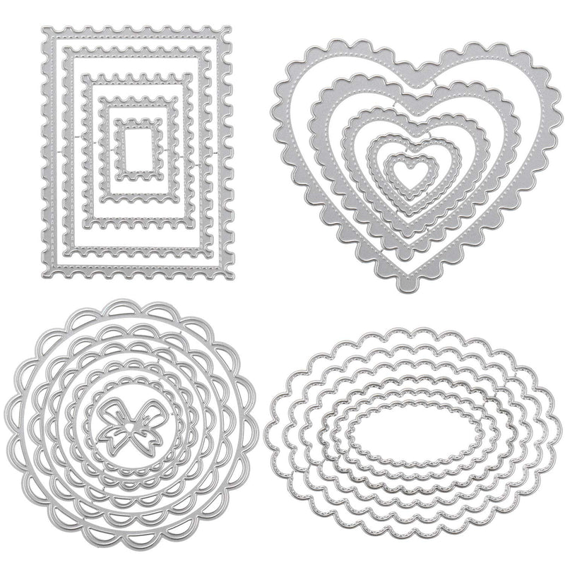 4 Pieces Cutting Dies Geometric Metal Die Cuts Heart Shape Metal Cutting Stenc