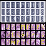 Rune Stone Resin Mold Energy Symbol Silicone Mold Diy Letter Symbol Epoxy Resin Rune Letter Casting For Halloween Party Diy Craft Making