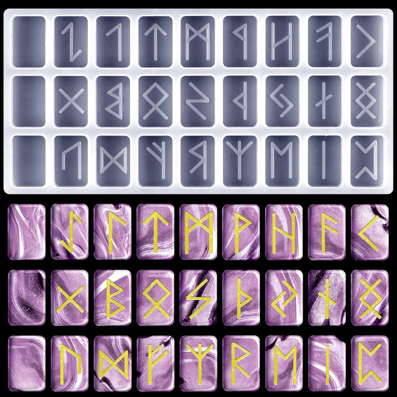 Rune Stone Resin Mold Energy Symbol Silicone Mold Diy Letter Symbol Epoxy Resin Rune Letter Casting For Halloween Party Diy Craft Making