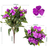 Artificial Fake Flowers For Outdoor Décor 6 Bundles Uv Resistant Fake Plants For Planter Faux Impatiens For Home Porch/Garden Stunning?Purple?