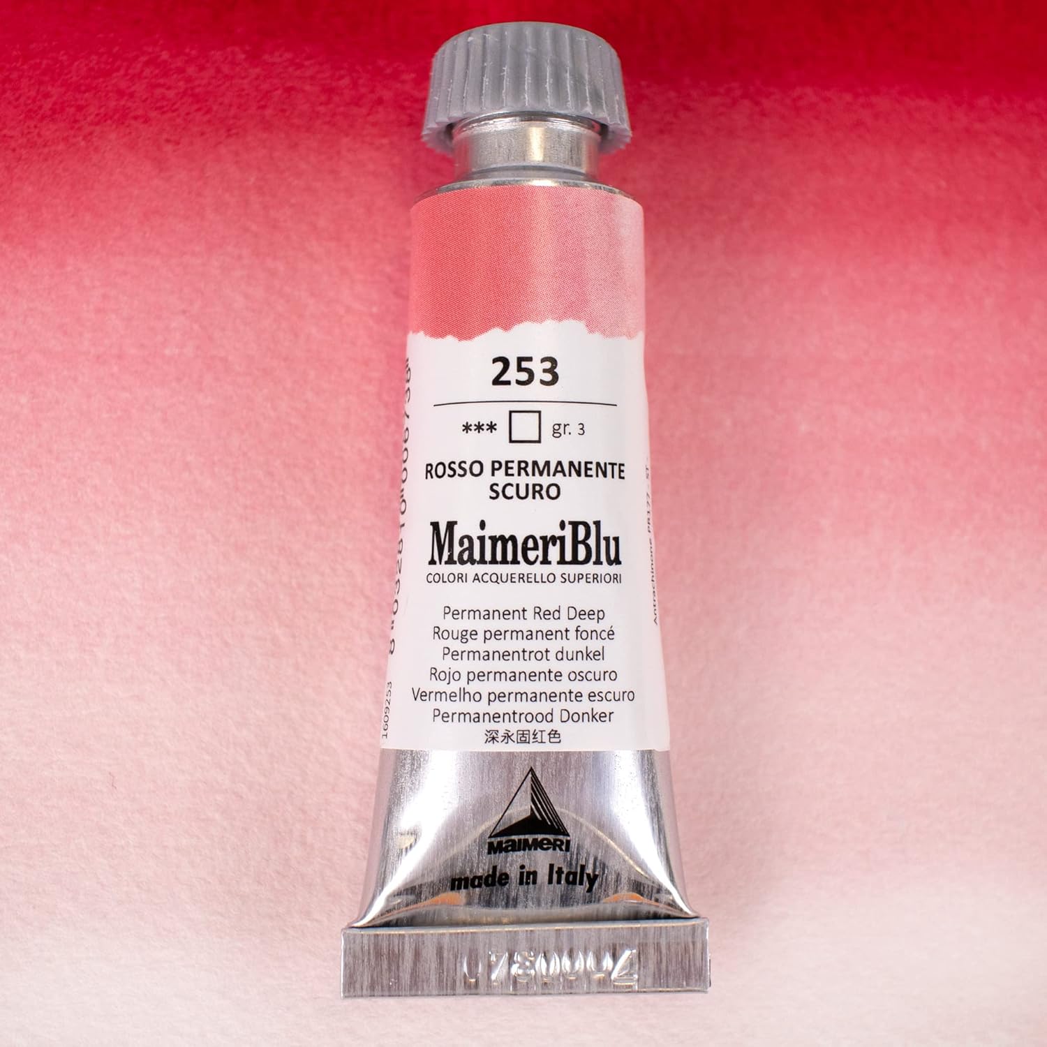 MaimeriBlu 12ml Single-Pigment Watercolor Paint - Permanent Red Deep PR177 Professional Watercolor Paint - Lightfast and Transparent Watercolor Paint Tube for Artists