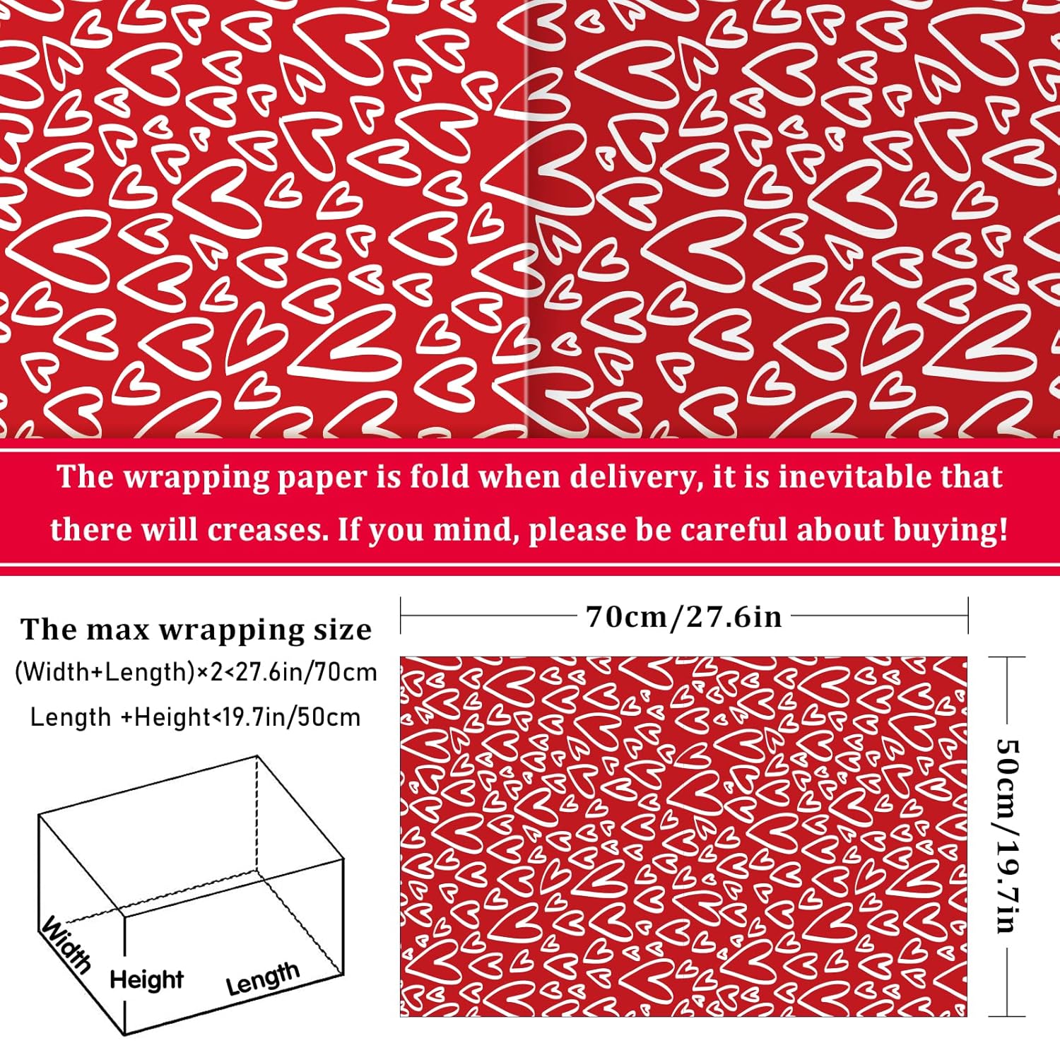 12 Sheet Valentine'S Day Wrapping Paper 19.7 X 27.6 Inch Love Heart Wrapping Paper Red Pink Romantic Cupid Pattern Wrapper Paper For Valentines Wedding Anniversary Party Craft Gift Decor