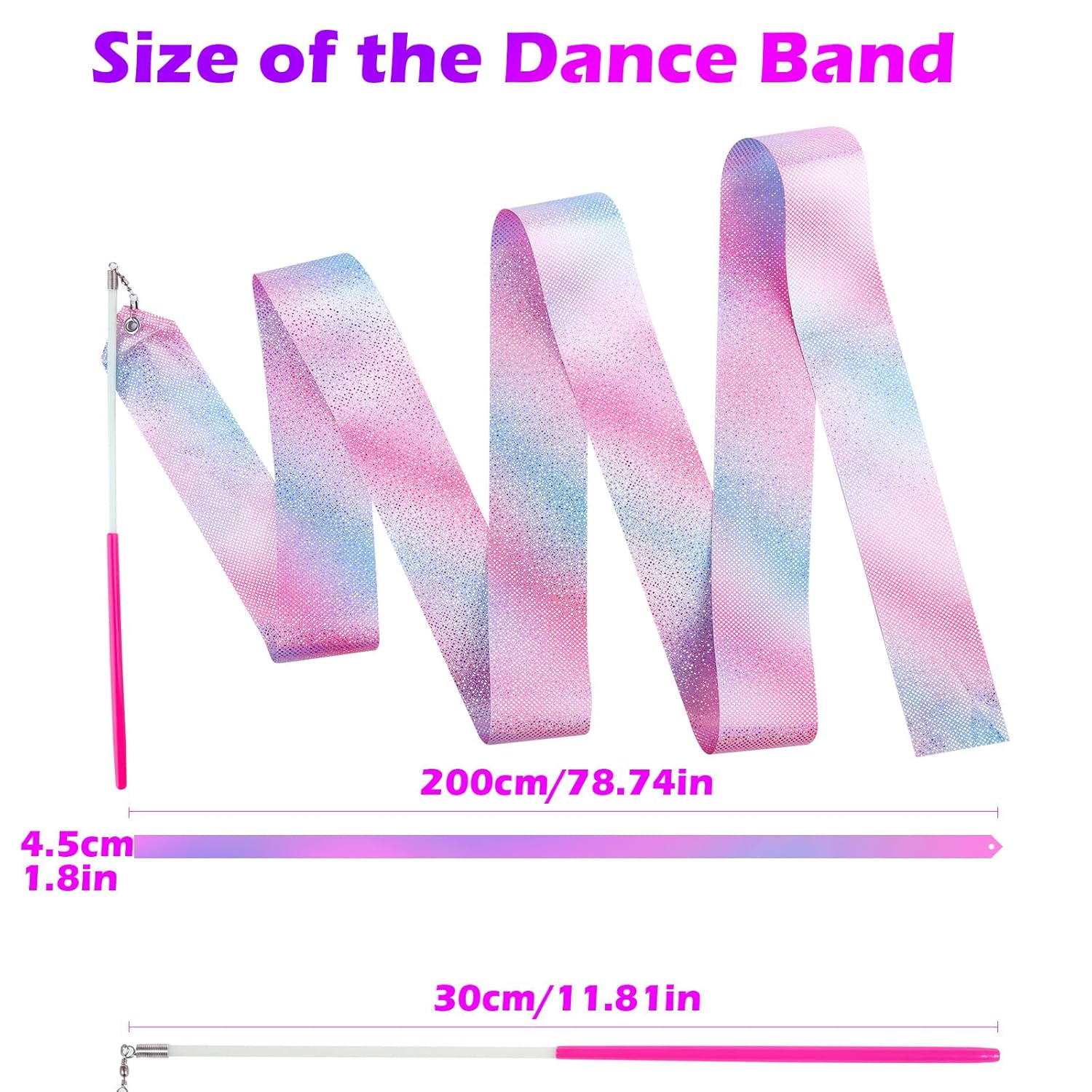 14Pcs Sparkling Dance Ribbon For Kids Girls Princess Mermaid Ballet Ballerina Gymnastics Birthday Party Favors Decorations, Kids Twirling Streamer Ribbon Dancer Wands For Outdoor Toys