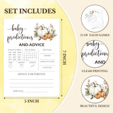Fall Baby Shower Games, Baby Predictions And Advice Themed Gender Reveal Party Game, Fall Festival Games Cards With Pumpkin Design, Boho Baby Shower Games, Thanksgiving Party Supplies -05