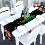 Merry Christmas Table Runner Jack Skellington And Sally Birthday Party Decoration Home Kitchen Dining Room Deocr (Black, 13" X 72")