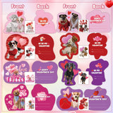 32 Pack Valentines Card For Kids Classroom, Pet Dogs Valentines Cards With Tattoos Envelopes, Happy Valentine Cards For Kids School, Party Exchange Favors Gifts For Boys Girls