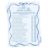 Blue Bow Bridal Shower Games For 30 Guests - Wedding Shoe Game, Wedding Games Cards For Bride Groom, Engagement Bridal Shower Party Activities For Reception -Blueyx003