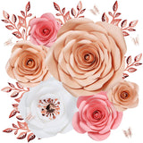 Paper Flowers Decorations For Wall, Large 3D Artificial Fake Flower Wall Decor Baby Girl Boy Nursery Room, Bridal Shower, Wedding Centerpiece, Party Backdrop