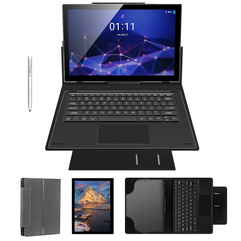 T10 Pro Tablet 10.1 Inch, 2 In 1 Android 11 Tablets With Docking Keyboard Case