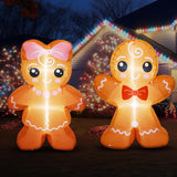 2 Pcs 4 Ft Christmas Inflatable Gingerbread Man Outdoor Decoration Blow Up Yard Decorations Cute Gingerbread Inflatable