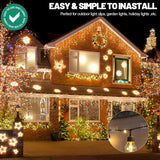 Hooks For Outdoor String Lights-100Pcs Heavy Duty Hooks With Adhesive Strips?No Holes, No Tools, No Drill Light Clips, Perfect For Christmas And Patio Decor.- Outdoors Sticky Clip