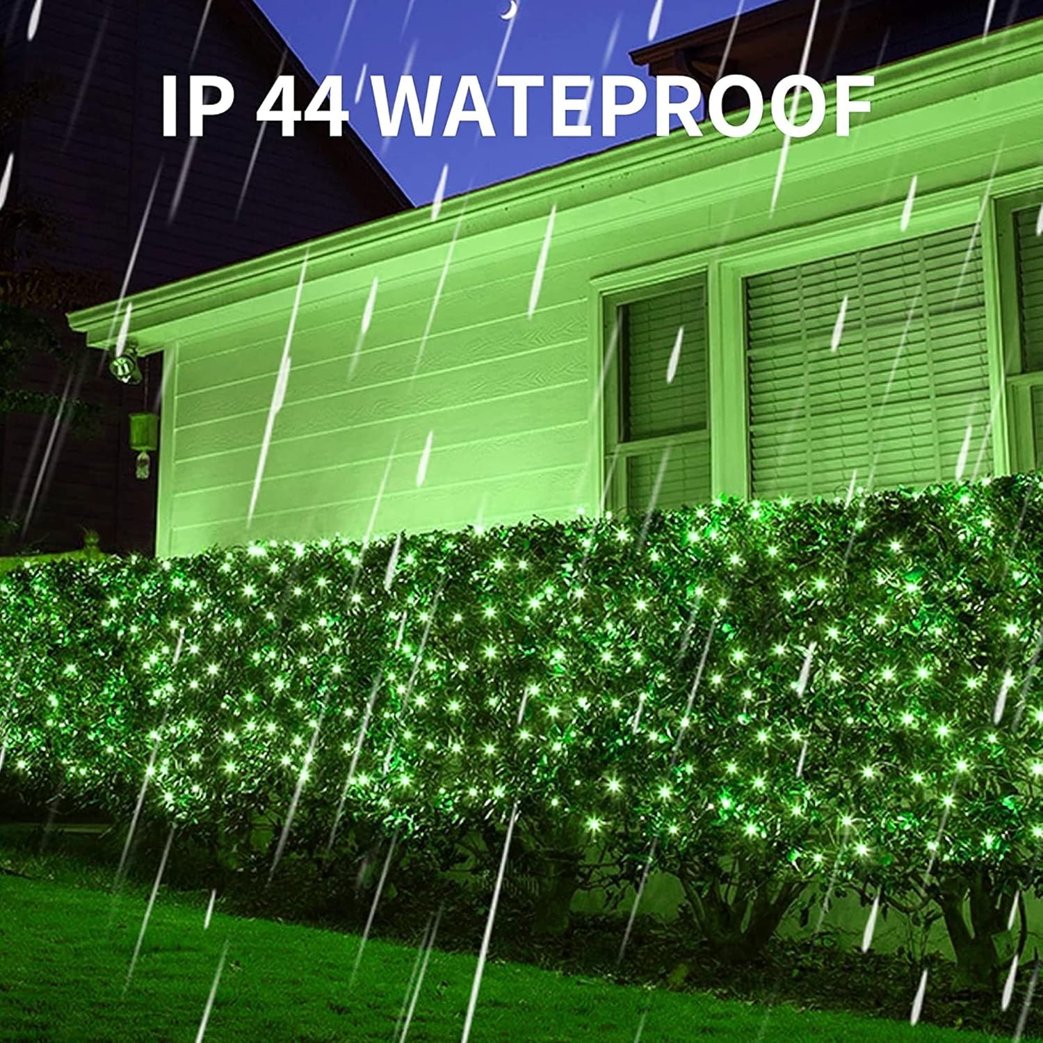 Christmas Net Lights, 360 Led 12Ft X 5 Ft Transparent Wire Waterproof Connectable String Lights With 8 Modes Christmas O