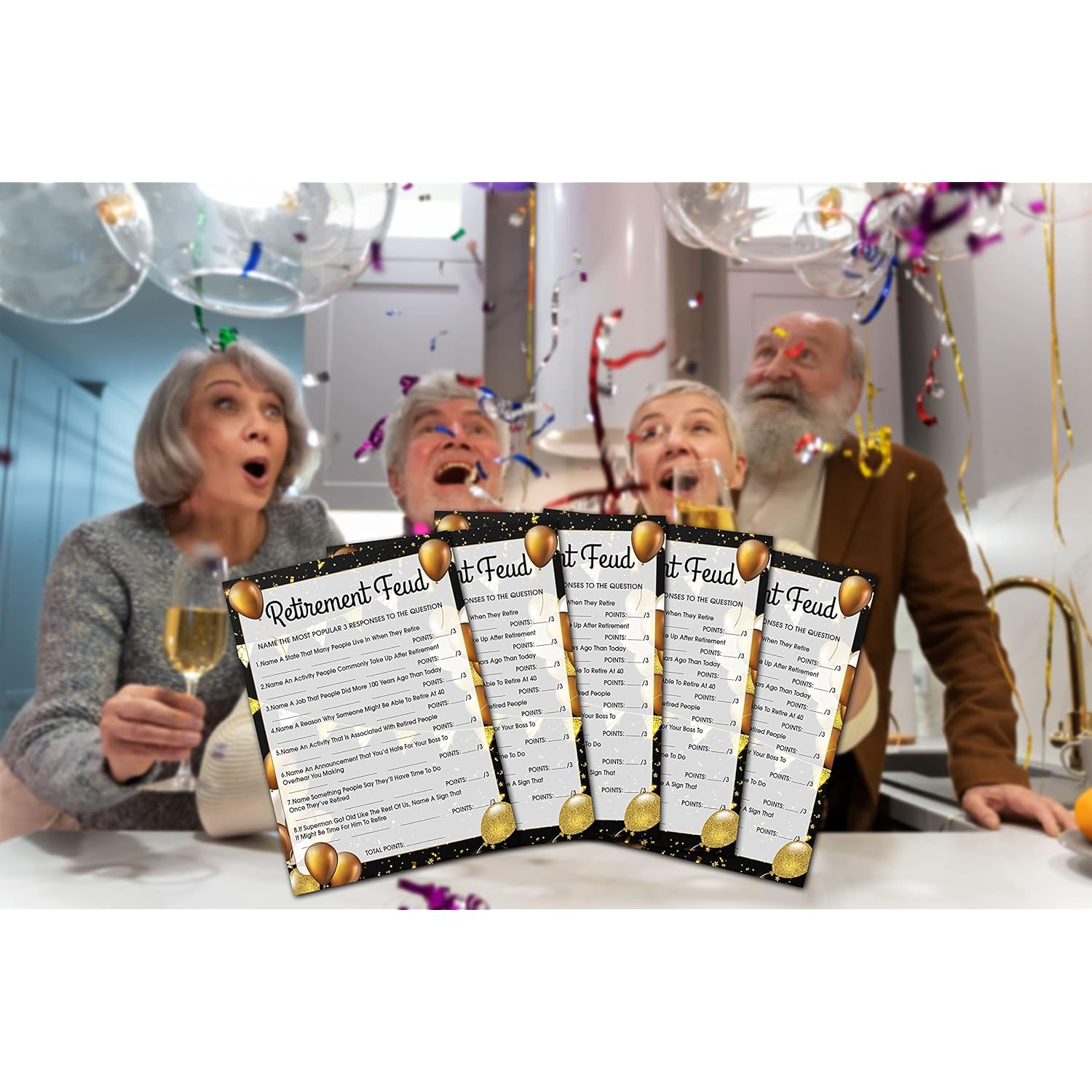 Retirement Party Games - Retirement Feud Party Game For Adults - 30 Game Cards – Retirement Party Favors Supplies Decorations (03)