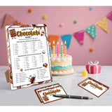 Chocolate Party Decor, What Is Your Chocolate Name Game,30 Stickers, Perfect For Birthday Party Activities 6×8 Wooden Play Sign With Stand