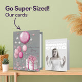 Silver Nanny Birthday Card - Silver And Pink Presents - Happy Birthday Card For Nanny From Grandson Granddaughter, A5 Bright And Joyful Bday Greeting Cards