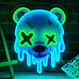 Ice Bear Neon Sign USB Dimmable LED Wall Light for Bedroom Bar Man Cave Decor